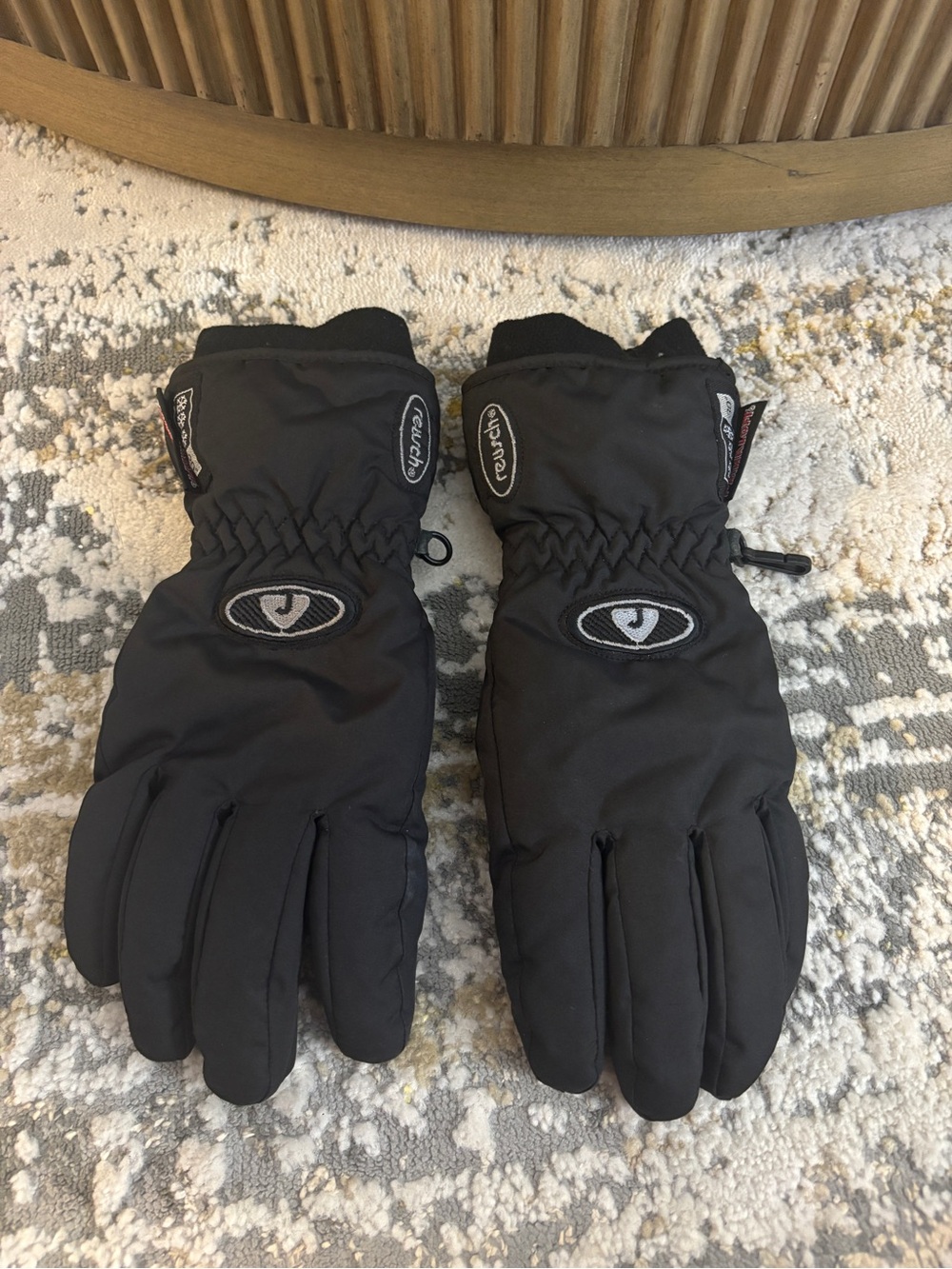 Vintage Reusch Pro Thermo 30 PrimaLoft Lobster Ski Gloves Black Leather Size 6.5